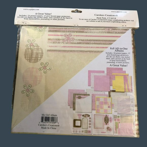 Carolees Creations All-In-One My Girl Scrapbook Album 8x8 - Picture 2 of 6